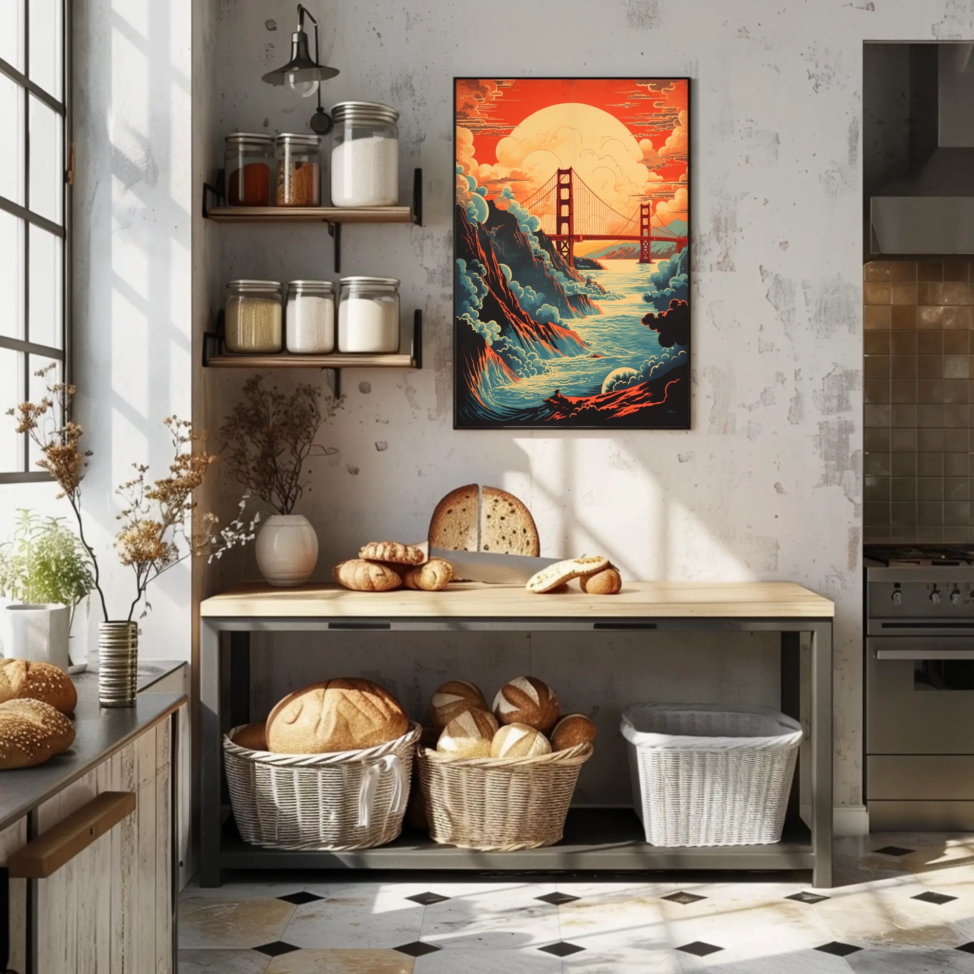 Golden Gate Bridge At Sunset Poster