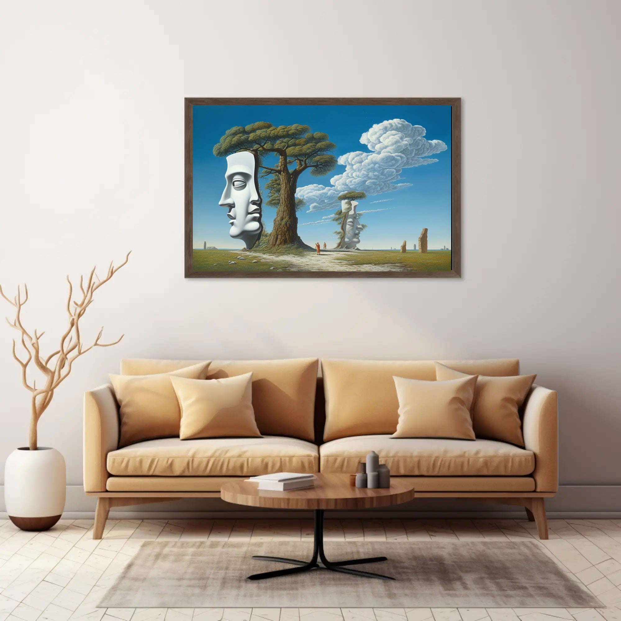 Surreal Faces Nature Scene Fantasy or Mythology Poster