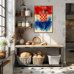 Croatian Coat Of Arms Watercolor Art Poster