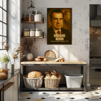 Richard Nixon Poster Analog Film Aesthetic Presidential Portrait Vintage Wall Art Print For History