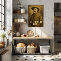 Buffalo Bill Historic Vintage Sepia Western Heritage Poster