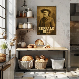Buffalo Bill Historic Vintage Sepia Western Heritage Poster