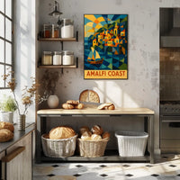 Amalfi Coast Geometric Splendor Poster Wall Art Print