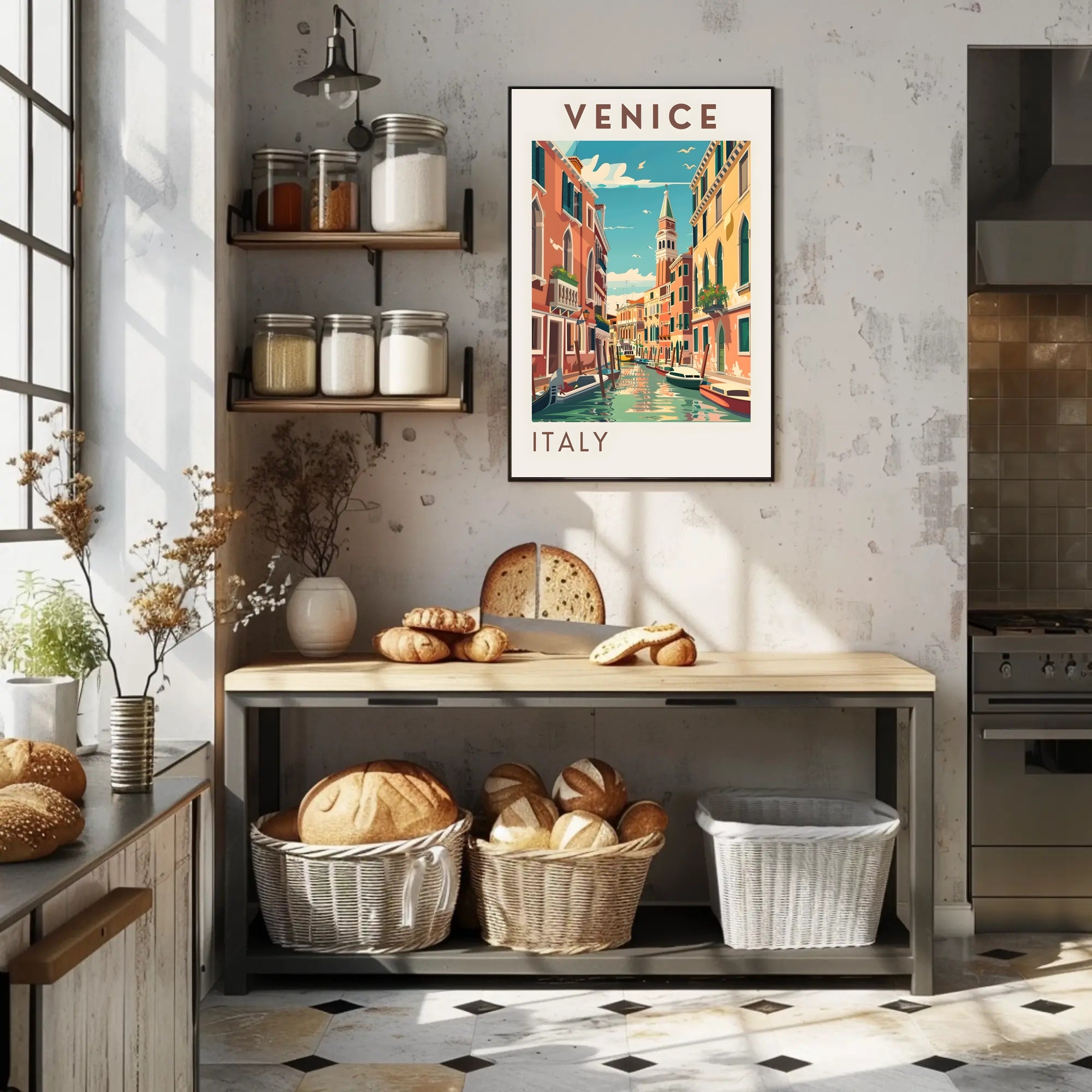 Venice Gondolas and Canals Artwork Travel Poster