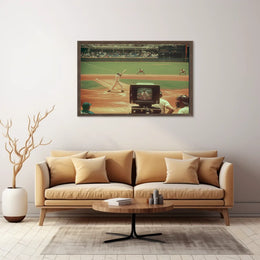 Vintage Baseball Game Nostalgia Poster Mid-Century Style