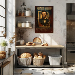 Abraham Lincoln Inspirational Vintage Art Historical or Presidential Poster