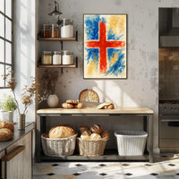 Abstract Cross In Watercolor Abstract Poster