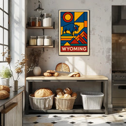 Wyoming A Geometric Tribute Poster