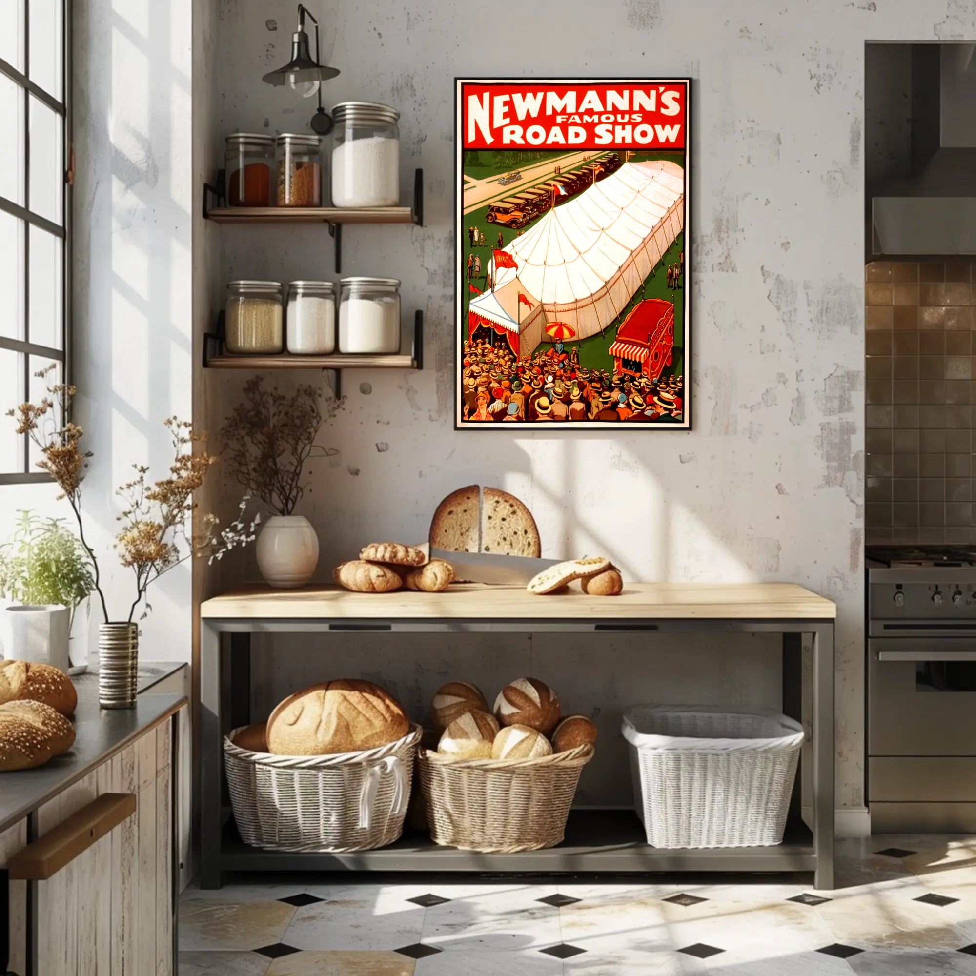 Newmann's Famous Road Show Vintage Cultural Poster