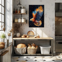 Majestic Eagle in Flight Surreal Art Poster