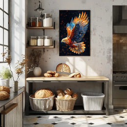 Majestic Eagle in Flight Surreal Art Poster