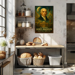 James Madison 4th President Founding Father Vintage Neoclassical Realism Patriotic Heritage Poster