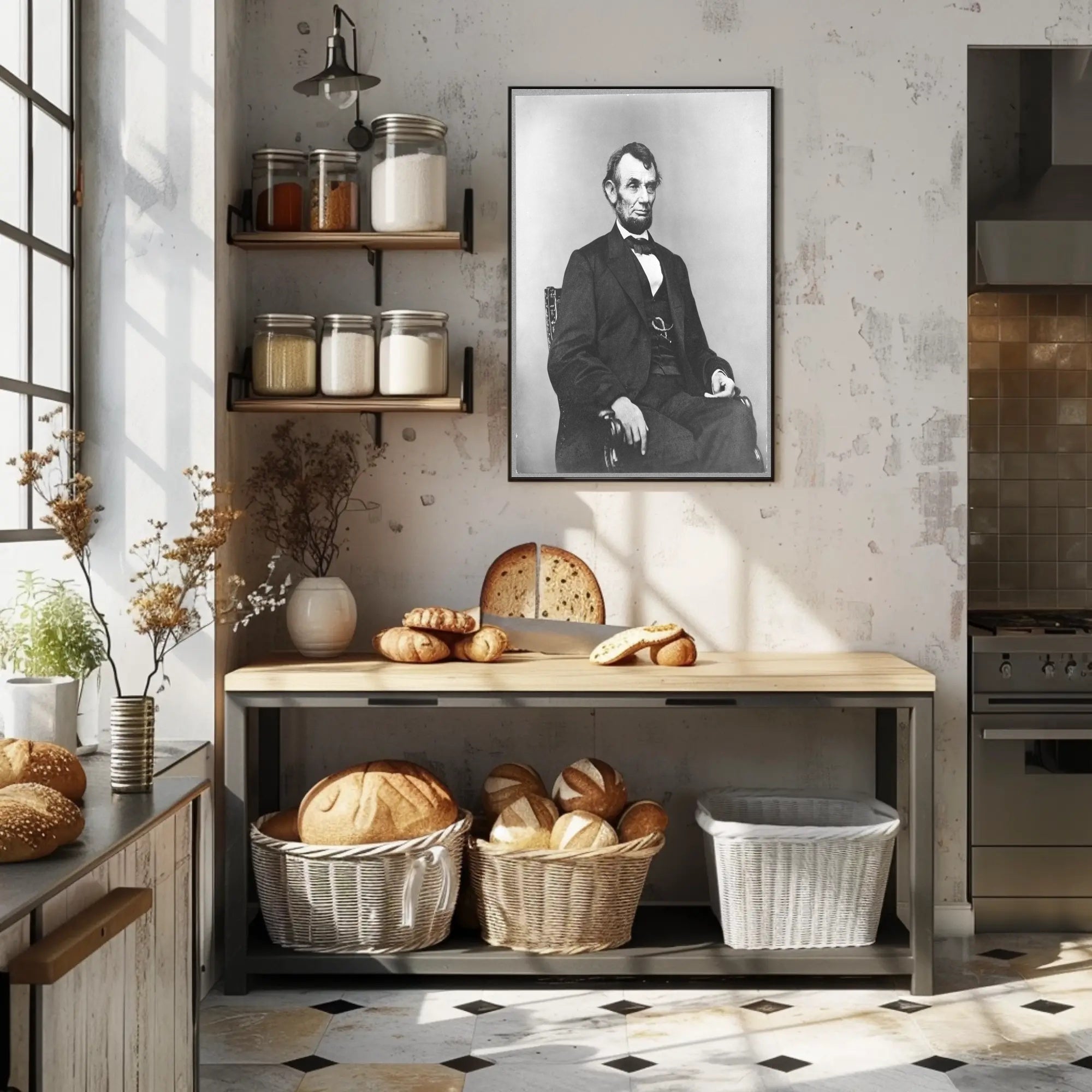Abraham Lincoln Youthful Bowtie Portrait Poster PosterGoat