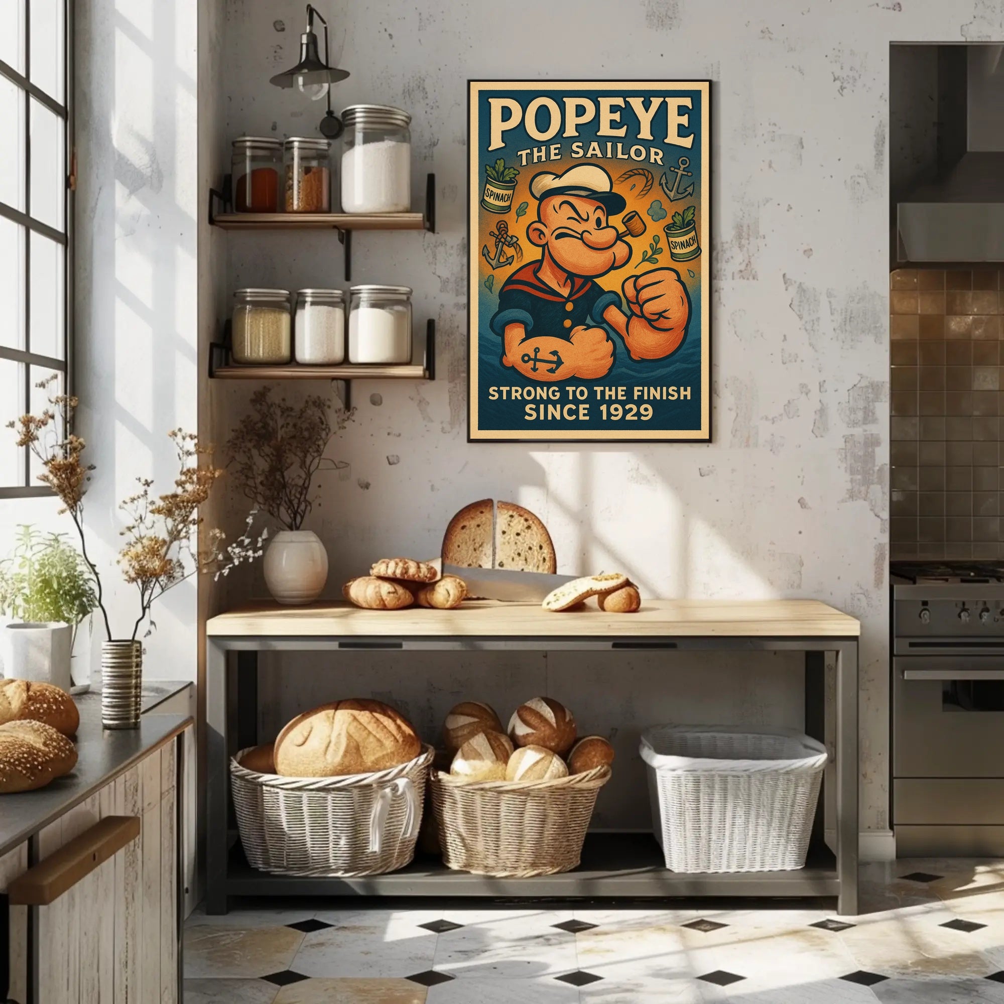 Popeye The Sailor Retro Poster Vintage Cartoon Print