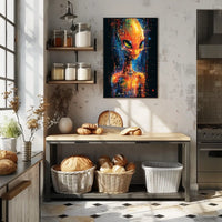 Digital Alien Visage Poster