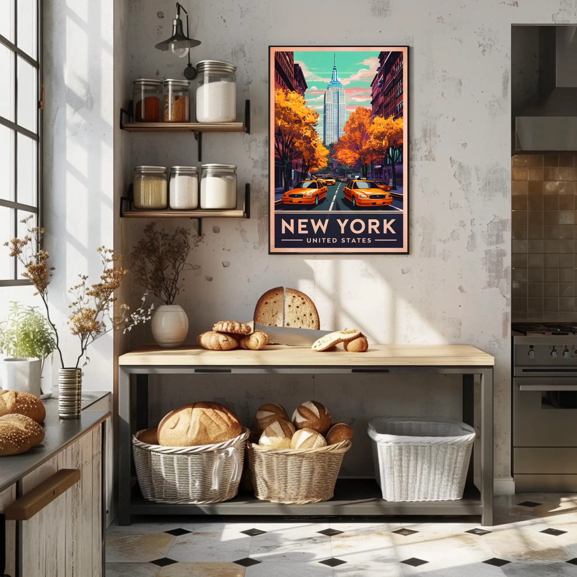 New York City Autumn Scene Poster