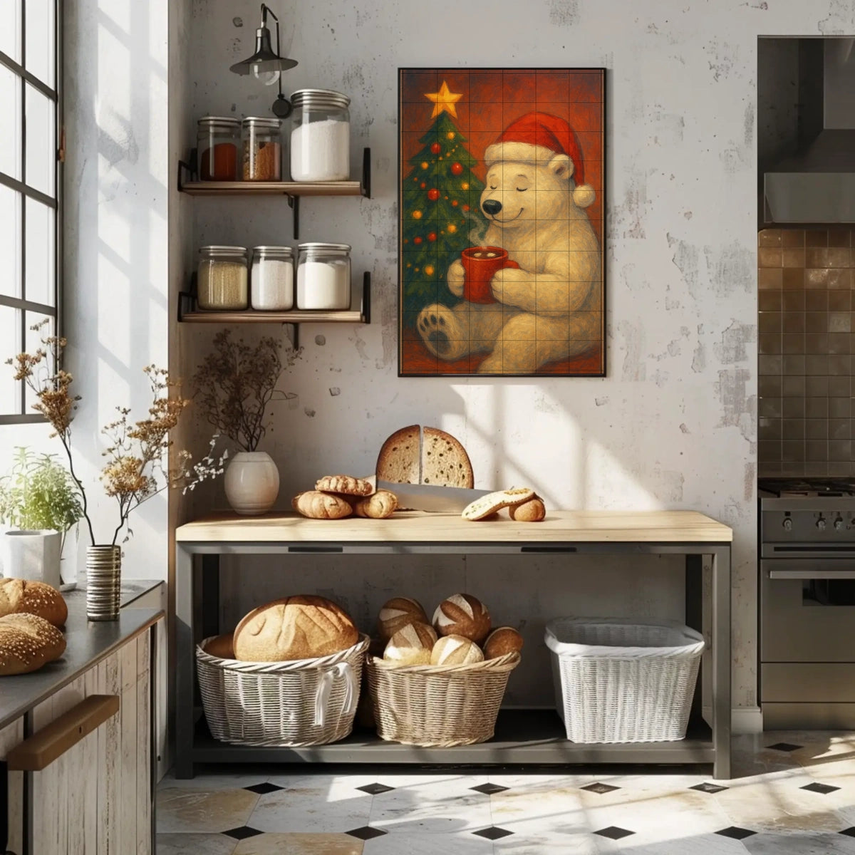 Cozy Christmas Bear Poster