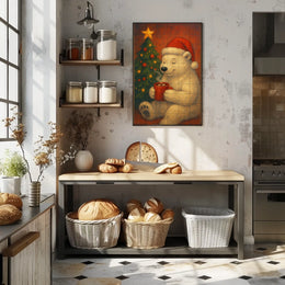 Cozy Christmas Bear Poster
