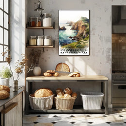 Channel Islands Watercolor Wall Art Poster