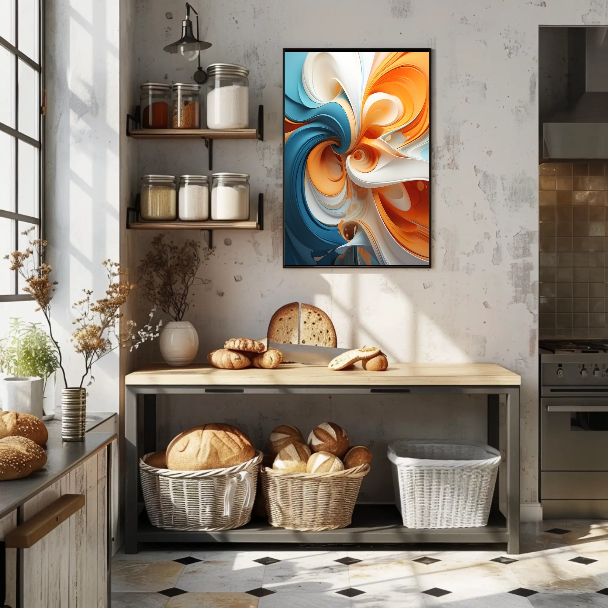 Dynamic Flow Abstract Art for Energetic Spaces Poster