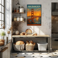 Golden Gate Sunset Travel Poster