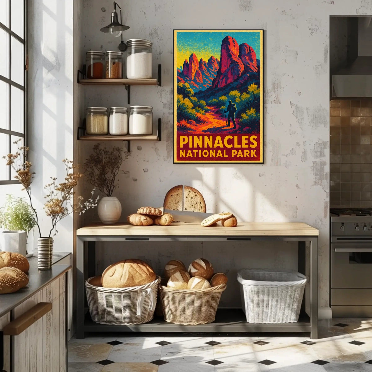 Pinnacles National Park Vintage Adventure Poster
