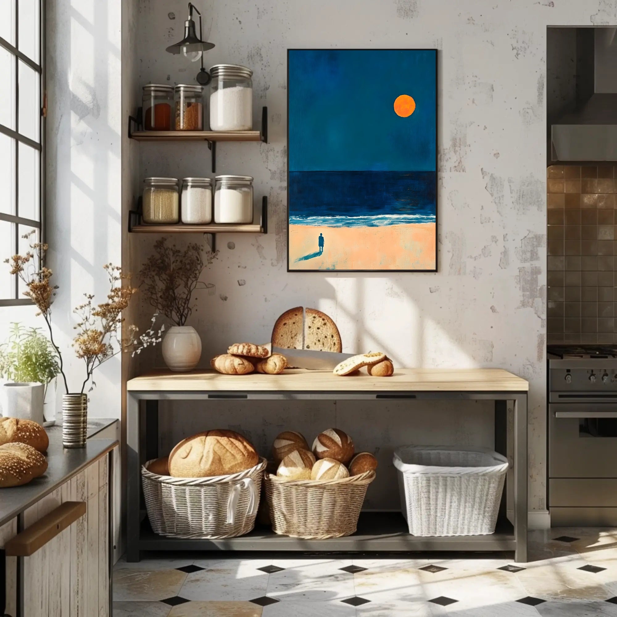 Solitary Reflection Seaside Poster Minimalist Art Print