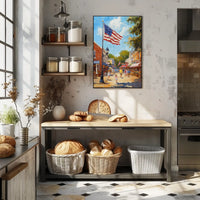 Classic American Town Square Scene Main Street Poster