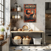 Vintage Lakewood Design Nostalgic Americana Travel Poster