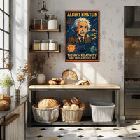 Albert Einstein Relativity Iconic Vintage Science Wall Art Educational Gift Wanderlust Inspired Poster