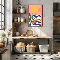Ocean Scene Poster Vibrant Coastal Wall Art Print