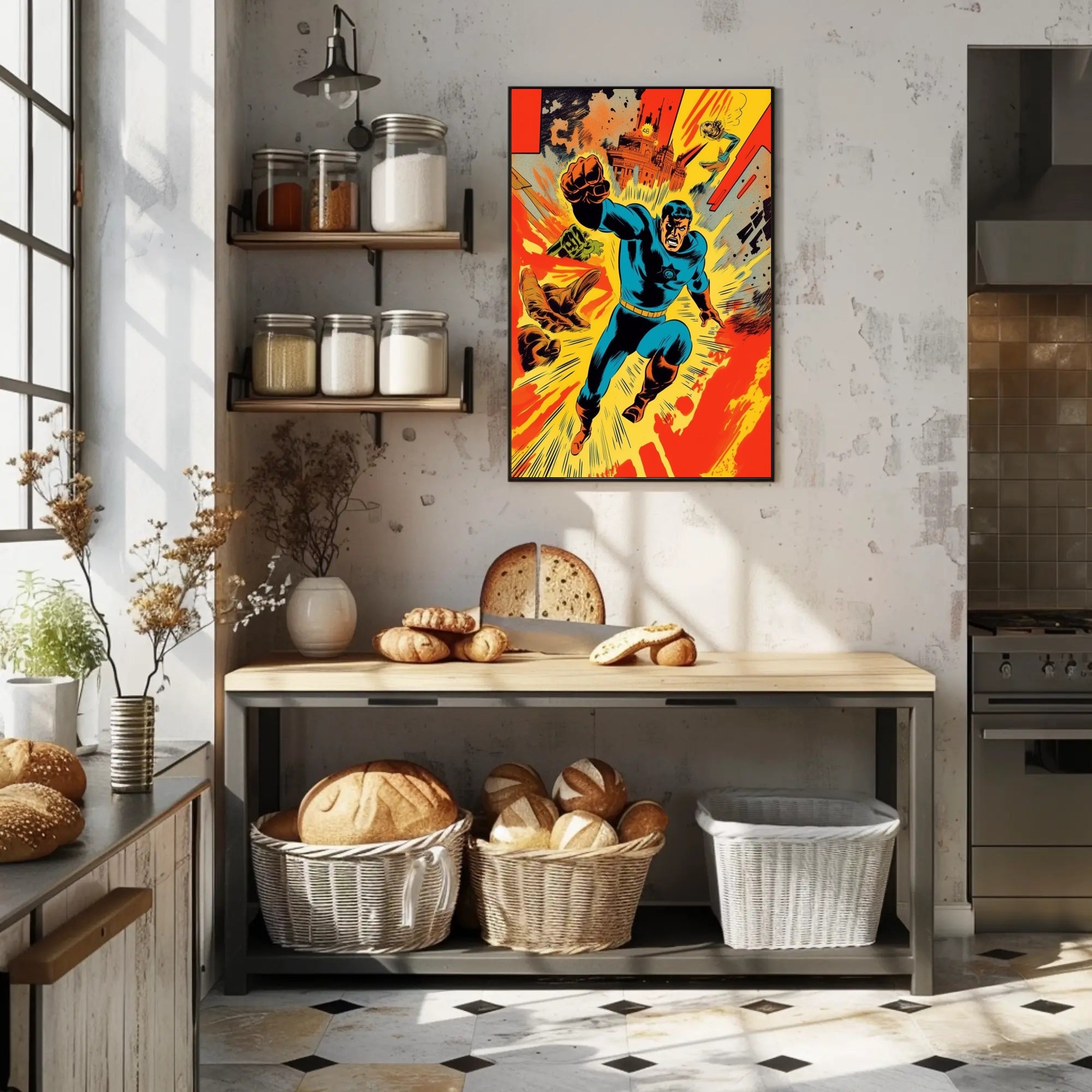 Dynamic Superhero Action Poster