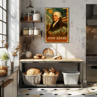John Adams 2nd President of the United States Layered Digital Collage Poster