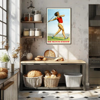 Soviet Javelin Thrower Vintage Art Sports Poster