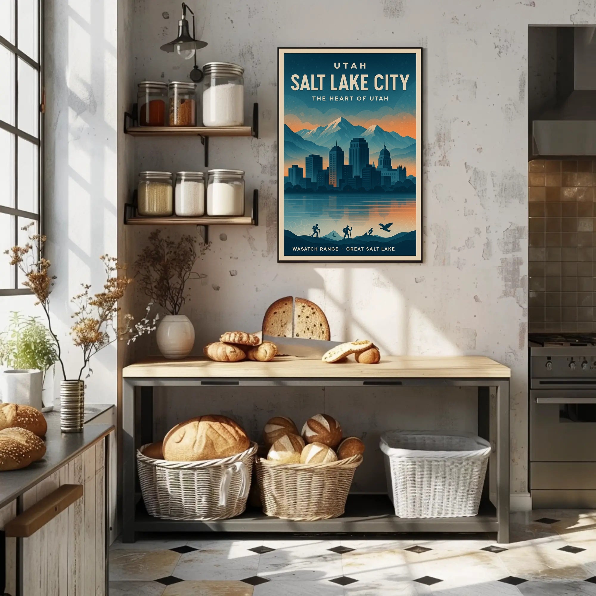 Salt Lake City Travel Poster Vintage Wall Art Print
