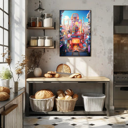 Neon Cityscape Poster