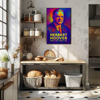 Herbert Hoover 31st President of the United States Neon Gradient Overlay Poster