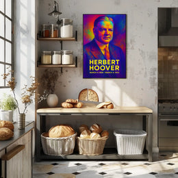 Herbert Hoover 31st President of the United States Neon Gradient Overlay Poster