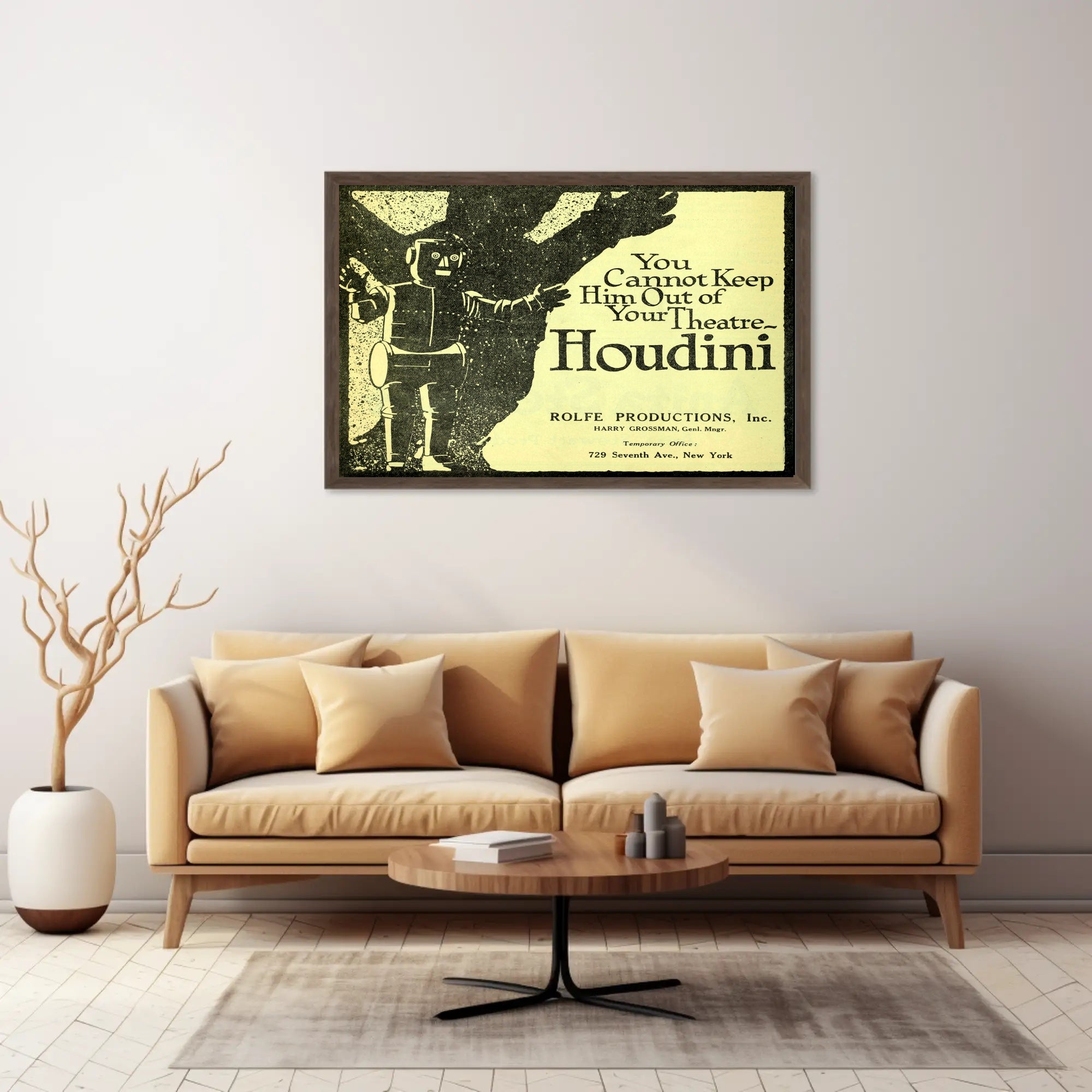 Houdini Robot Theater Vintage Advertisement - Cultural or Heritage Poster