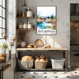 Hot Springs Watercolor Wall Art Poster