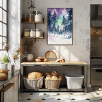 Finland Lapland Snowy Forest Landscape Poster