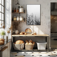 Serene Winter Landscape with Snow-Covered Pines National Park Poster