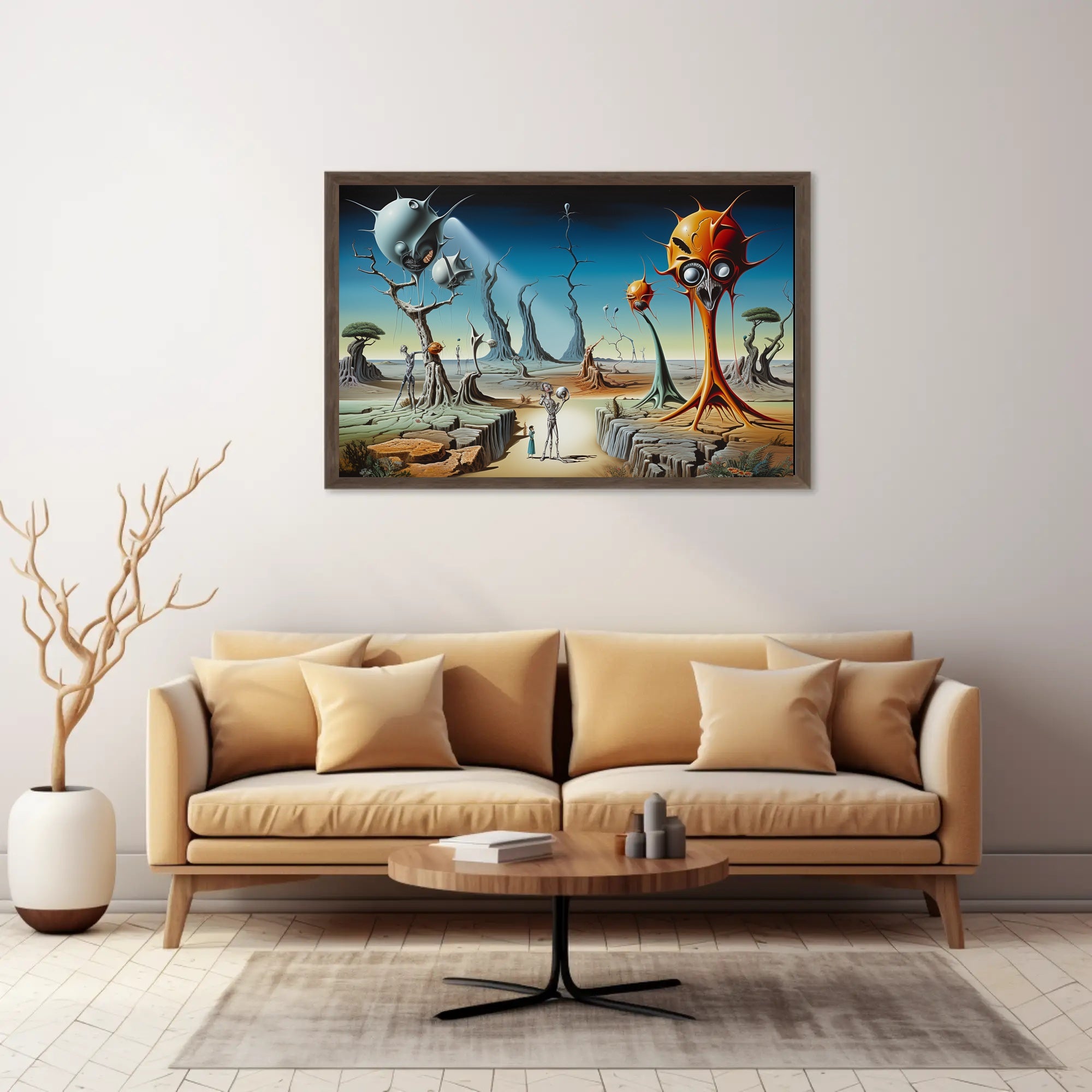 Surreal Futuristic Alien Landscape Art Poster Futuristic Sci-Fi Poster