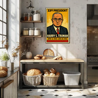 Harry S. Truman 33rd President of the United States Inked Comic Style Poster