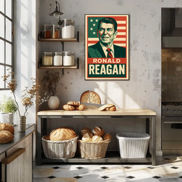 Ronald Reagan Retro Portrait American Nostalgia Poster