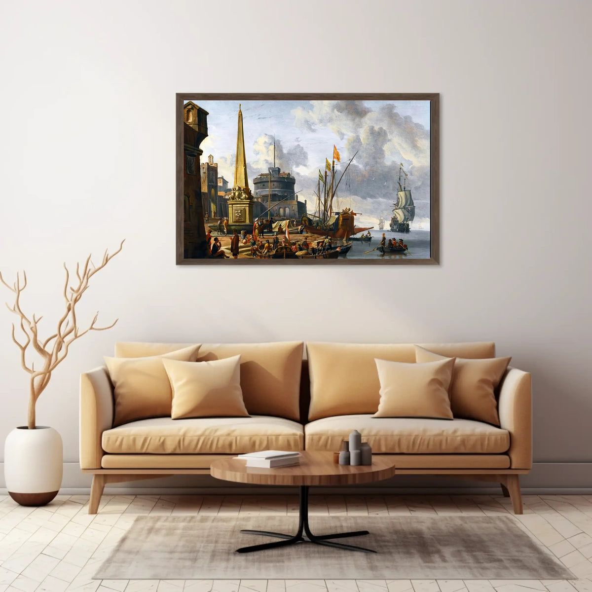 Renaissance Port Scene Captivates in Cultural or Heritage Poster