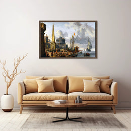 Renaissance Port Scene Captivates in Cultural or Heritage Poster