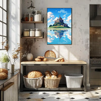 Majestic Castle Reflection: European Gothic Art Print