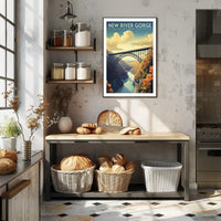 New River Gorge Poster Vintage Travel Wall Art