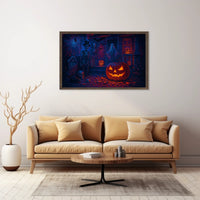 Haunted Halloween Night Gothic Digital Painting Dramatic Mood Wall Art Decor Lovers Poster